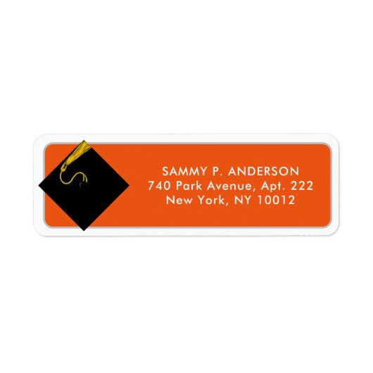 Klassieke Afstuderen Return Address Labels (Voorkant)