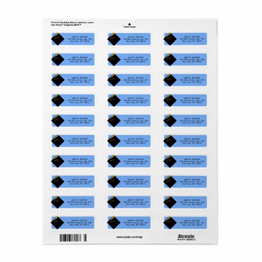 Klassieke Afstuderen Return Address Labels (Full Sheet)