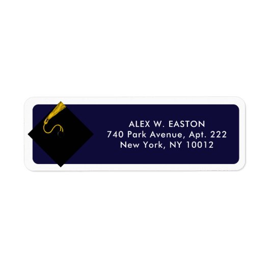 Klassieke Afstuderen Return Address Labels (Voorkant)