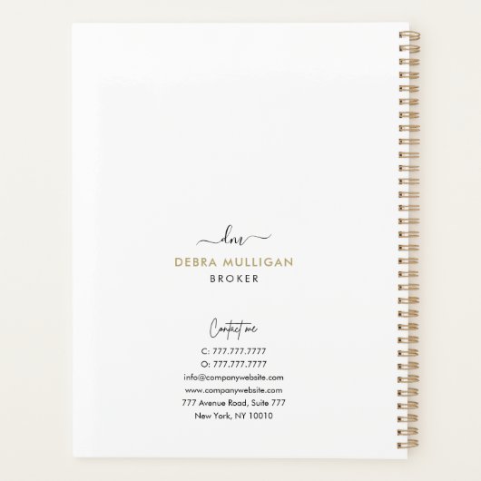 Klassieke agenda voor makelaar onroerend goed (Achterkant)