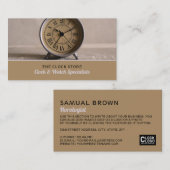 Klassieke alarmklok, Horoloog Visitekaartje (Voorkant / Achterkant)