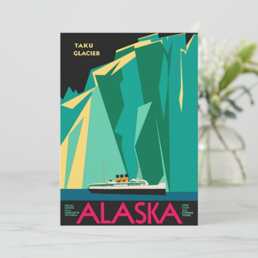 Klassieke Alaska Reisposter Kunst, Taku Gletsjer (Staand voorkant)