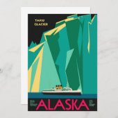 Klassieke Alaska Reisposter Kunst, Taku Gletsjer (Voorkant / Achterkant)