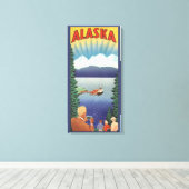 Klassieke Alaskareisposter Kunst, Schitterend Land Canvas Afdruk (Insitu (Houten vloer))