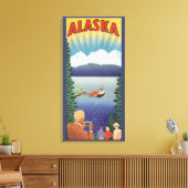 Klassieke Alaskareisposter Kunst, Schitterend Land Canvas Afdruk (Insitu (Woonkamer))