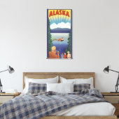 Klassieke Alaskareisposter Kunst, Schitterend Land Canvas Afdruk (Insitu (Slaapkamer))