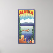 Klassieke Alaskareisposter Kunst, Schitterend Land Canvas Afdruk (Voorkant)