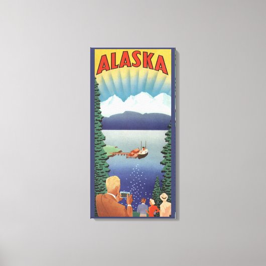Klassieke Alaskareisposter Kunst, Schitterend Land Canvas Afdruk (Voorkant)