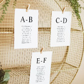 Klassieke Alfabetische Wedding Zitting Chart Kaart