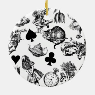 Klassieke Alice avonturen in wonderland-personages Keramisch Ornament