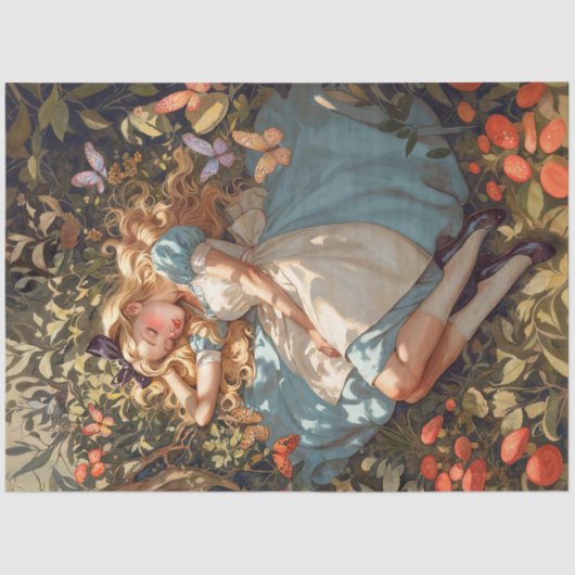 Klassieke Alice droomt van Wonderland Tissuepapier (Voorkant)