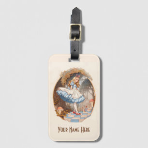 Klassieke Alice in Wonderland Bagagelabel