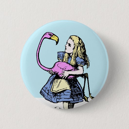 Klassieke Alice in Wonderland Button #2 Flamingo (Voorkant)