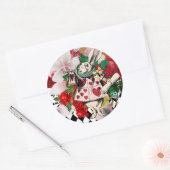 Klassieke Alice in Wonderland Decoupage Ronde Sticker (Envelop)