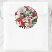 Klassieke Alice in Wonderland Decoupage Ronde Sticker (Tas)