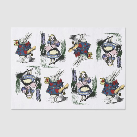 Klassieke Alice in Wonderland en White Rabbit Tissuepapier (Voorkant)