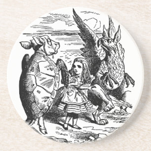 Klassieke Alice in Wonderland, Gryphon, Schildpad Zandsteen Onderzetter