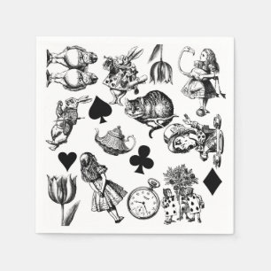 Klassieke Alice in Wonderland-personages Servet
