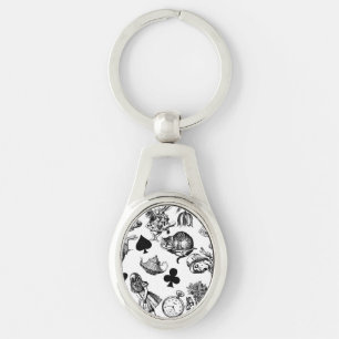 Klassieke Alice in Wonderland-personages Sleutelhanger