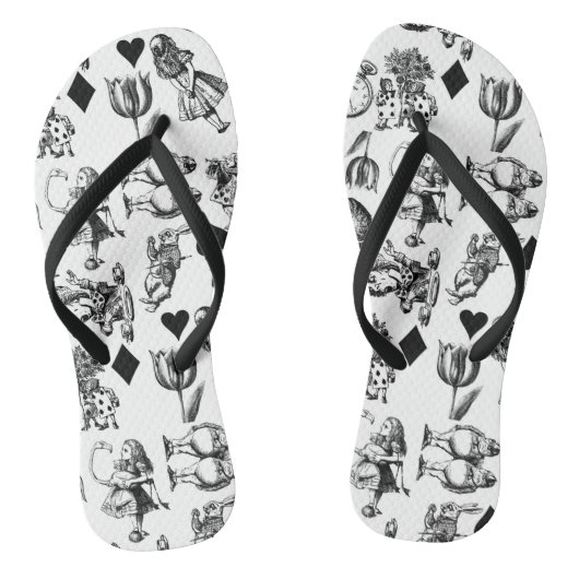 Klassieke Alice in Wonderland-personages Teenslippers (Voetbed)