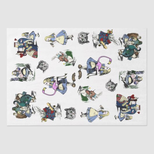 Klassieke Alice in Wonderland Rabbit Cheshire Cat Tissuepapier (Voorkant)