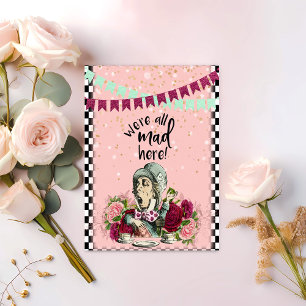 Klassieke Alice in Wonderland theepartij van de ge Notitiekaartje