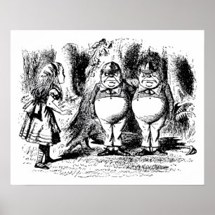 Klassieke Alice in Wonderland, Tweedledum Tweedled Poster