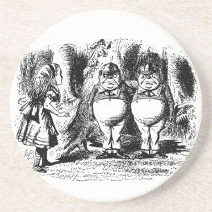Klassieke Alice in Wonderland, Tweedledum Tweedled Zandsteen Onderzetter