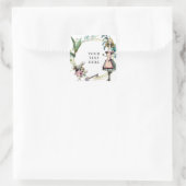 Klassieke Alice in Wonderland Vierkante Sticker (Tas)