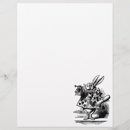 Klassieke Alice in Wonderland Witte Konijn als her Flyer (Achterkant)
