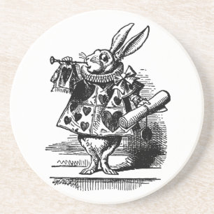 Klassieke Alice in Wonderland Witte Konijn als her Zandsteen Onderzetter