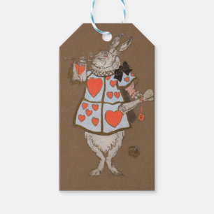 Klassieke Alice in Wonderland Witte Konijn Herald Cadeaulabel