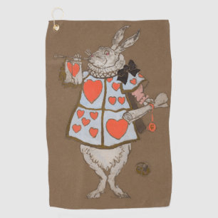 Klassieke Alice in Wonderland Witte Konijn Heraldi Golfhanddoek