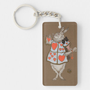 Klassieke Alice in Wonderland Witte Konijn Heraldi Sleutelhanger