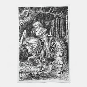 Klassieke Alice in Wonderland Witte Ridder op Paar Theedoek