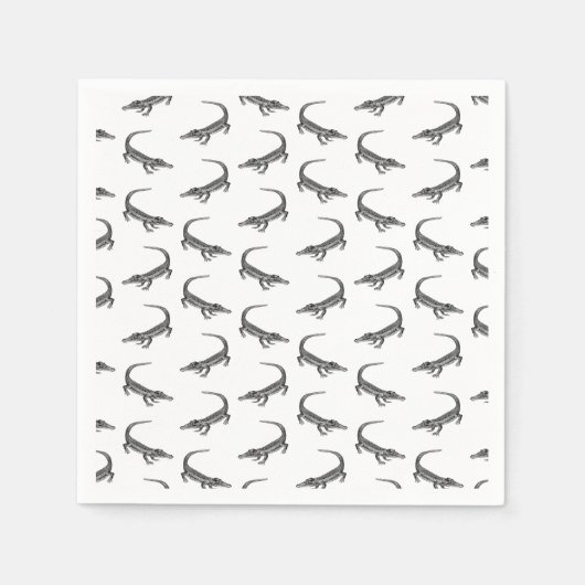 Klassieke alligator Print CUSTOM ACHTERGROND KLEUR Servet (Voorkant)