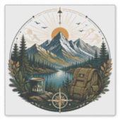 Klassieke Alpen Avontuur Landschapskunst Sticker (Voorkant)