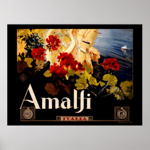 Klassieke Amalfi Italia Reis Grafische Poster Kuns