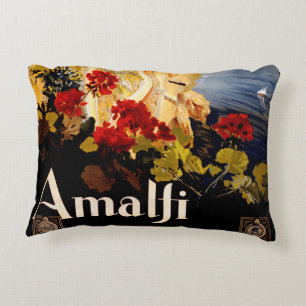 Klassieke Amalfi Italia Reis Grafische Poster Kuns Accent Kussen