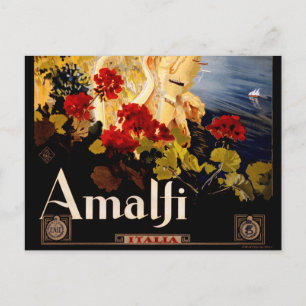 Klassieke Amalfi Italia Reis Grafische Poster Kuns Briefkaart