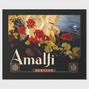 Klassieke Amalfi Italia Reis Grafische Poster Kuns Cadeaupapier