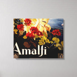Klassieke Amalfi Italia Reis Grafische Poster Kuns Canvas Afdruk