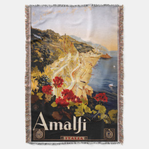 Klassieke Amalfi Italia Reis Grafische Poster Kuns Deken