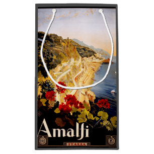 Klassieke Amalfi Italia Reis Grafische Poster Kuns Klein Cadeauzakje