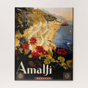 Klassieke Amalfi Italia Reis Grafische Poster Kuns Legpuzzel