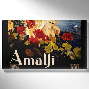 Klassieke Amalfi Italia Reis Grafische Poster Kuns Naambadge