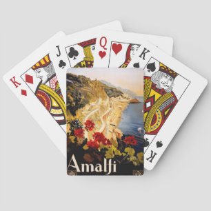 Klassieke Amalfi Italia Reis Grafische Poster Kuns Pokerkaarten