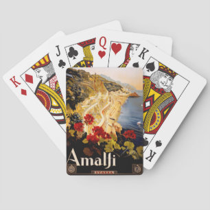 Klassieke Amalfi Italia Reis Grafische Poster Kuns Pokerkaarten