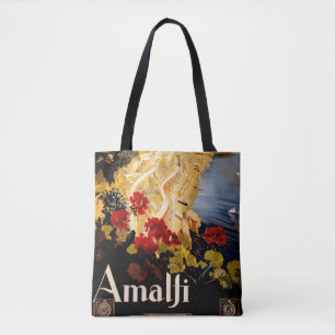 Klassieke Amalfi Italia Reis Grafische Poster Kuns Tote Bag