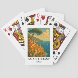 Klassieke Amalfi-kust Italië Illustratie Pokerkaarten